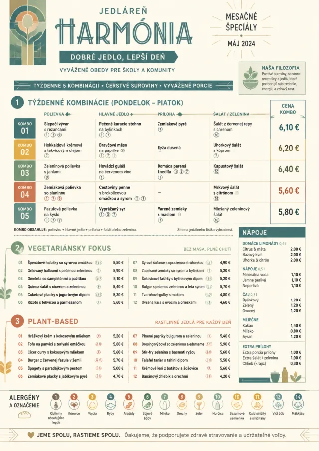 School Canteen monthly-menu menu template preview