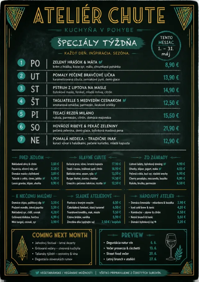 Chalkboard Specials Week monthly-menu menu template preview