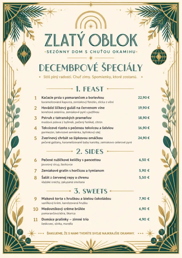 Holiday Table Card monthly-menu menu template preview