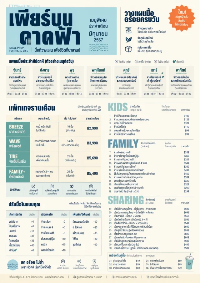 Meal Prep Box monthly-menu menu template preview