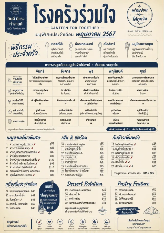 Corporate Canteen monthly-menu menu template preview