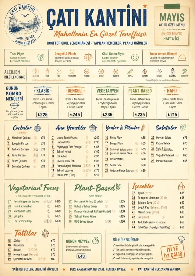 School Canteen monthly-menu menu template preview