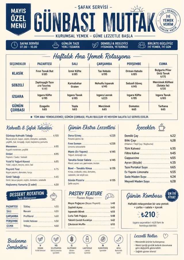 Corporate Canteen monthly-menu menu template preview