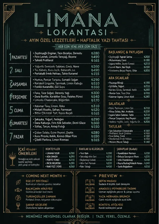 Chalkboard Specials Week monthly-menu menu template preview