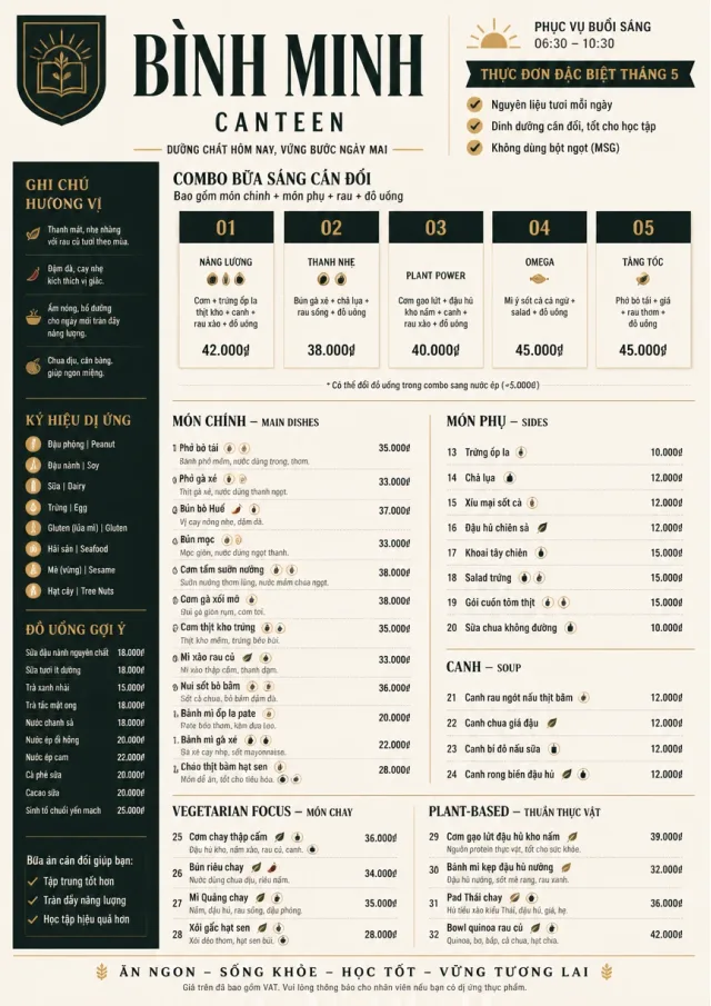 School Canteen monthly-menu menu template preview
