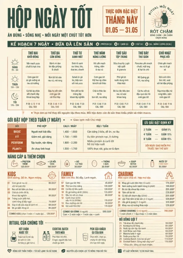 Meal Prep Box monthly-menu menu template preview