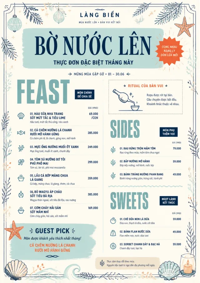 Holiday Table Card monthly-menu menu template preview