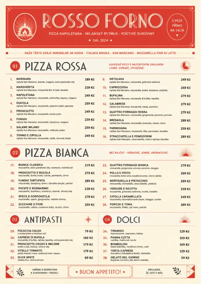 Milanese Modern pizza-menu menu template preview