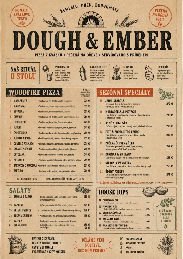 Craft Artisan pizza-menu menu template preview
