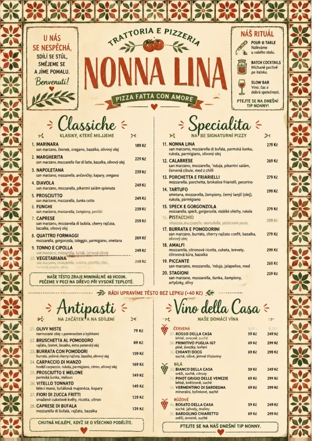 Rustic Trattoria pizza-menu menu template preview