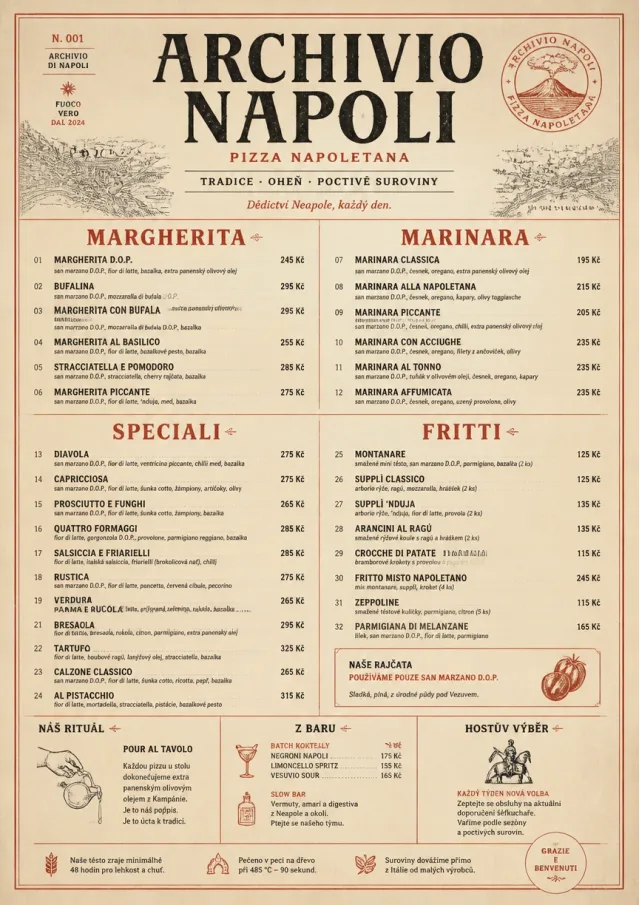 Neapolitan Archive pizza-menu menu template preview