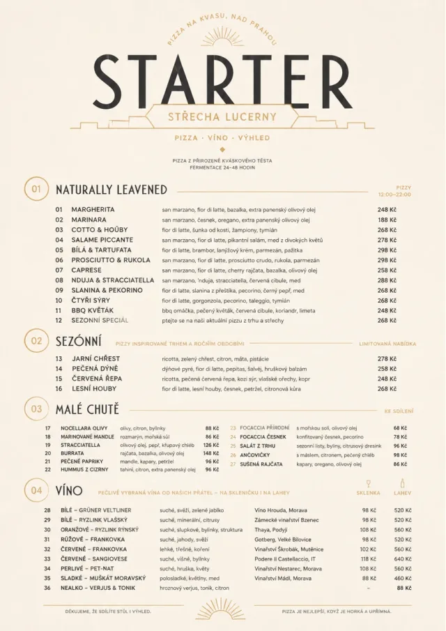 Sourdough Minimal pizza-menu menu template preview