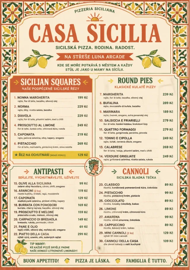Sicilian Family Table pizza-menu menu template preview