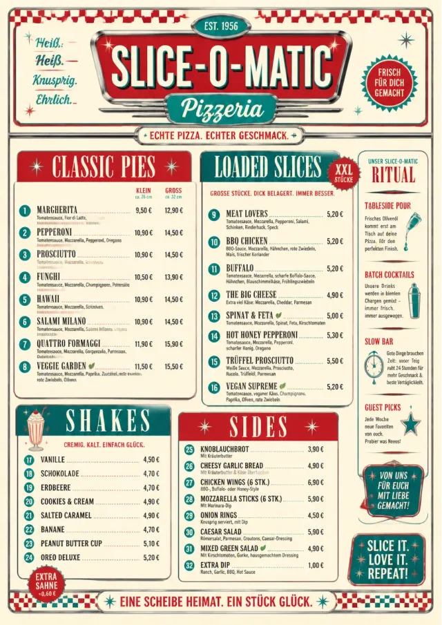 american diner retro pizza-menu menu template preview