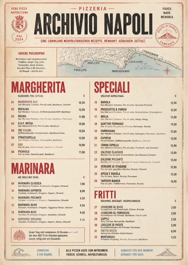 neapolitan archive pizza-menu menu template preview