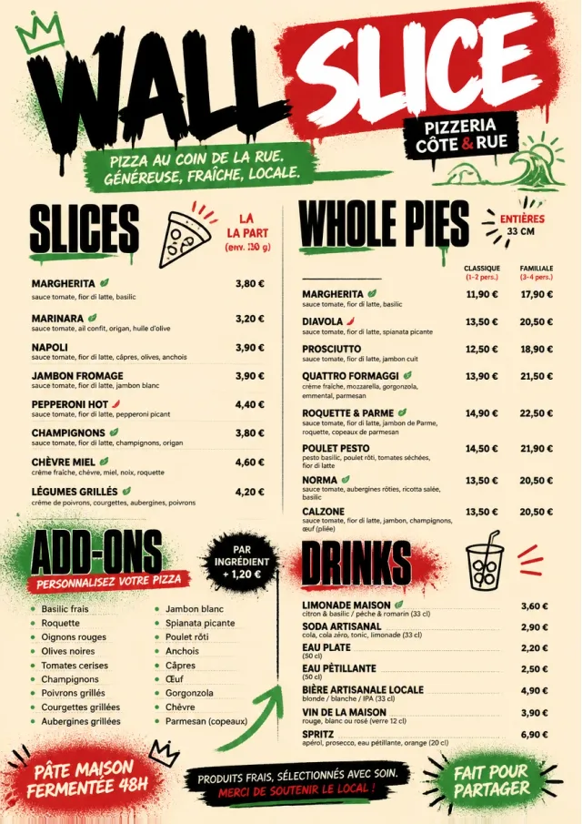 Street Art Bold pizza-menu menu template preview