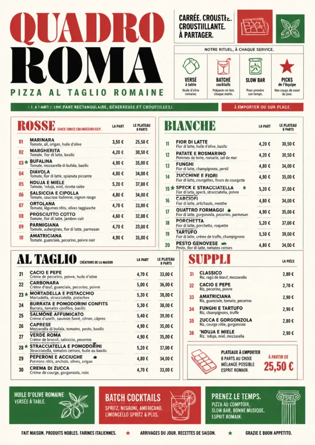 Roman Al Taglio pizza-menu menu template preview