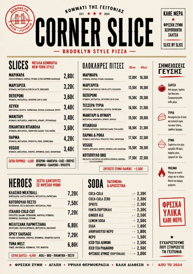 Brooklyn Slice Shop pizza-menu menu template preview