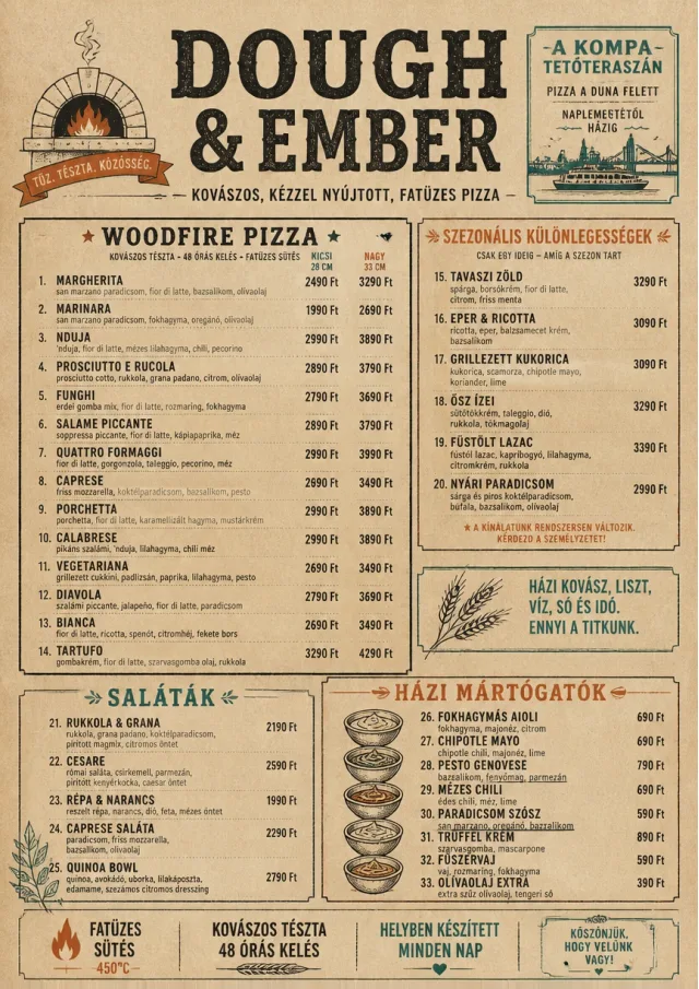 Craft Artisan pizza-menu menu template preview
