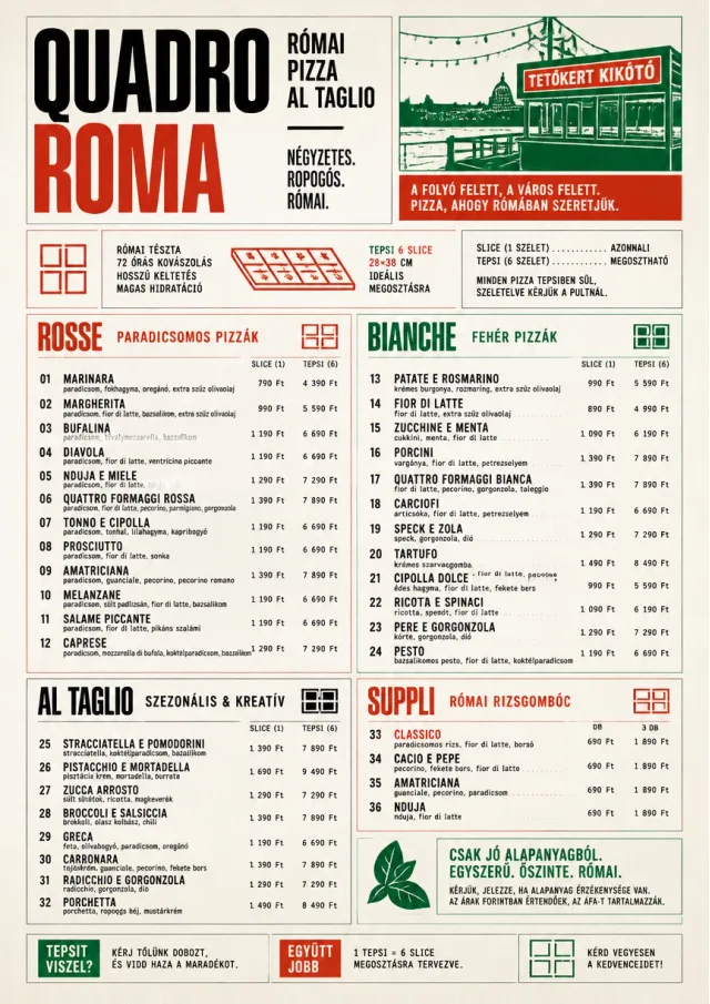 Roman Al Taglio pizza-menu menu template preview
