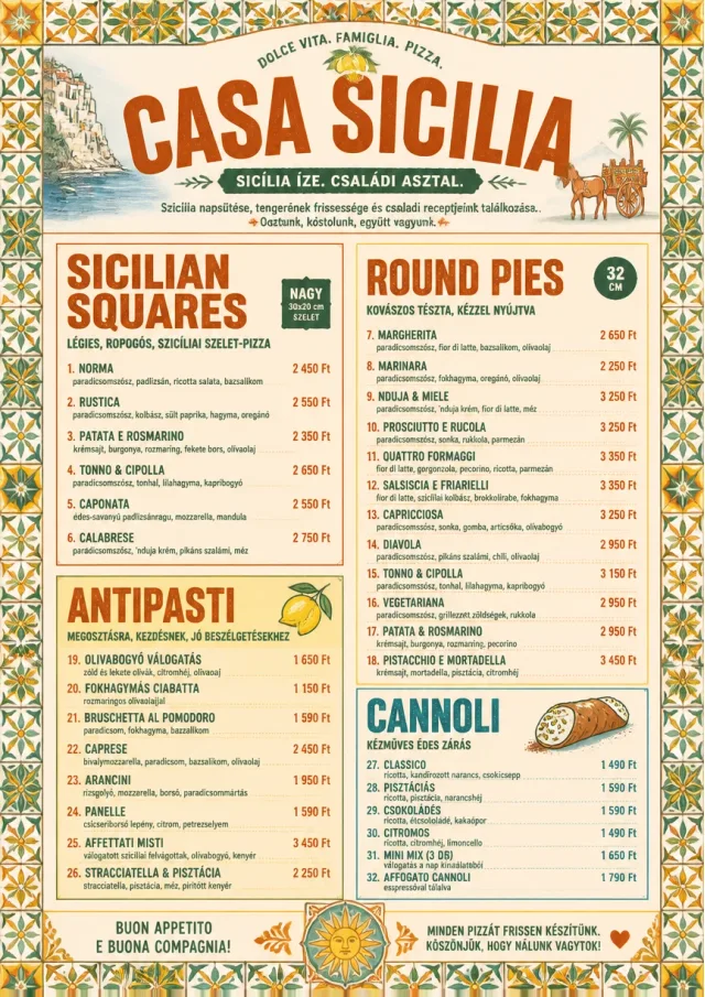 Sicilian Family Table pizza-menu menu template preview