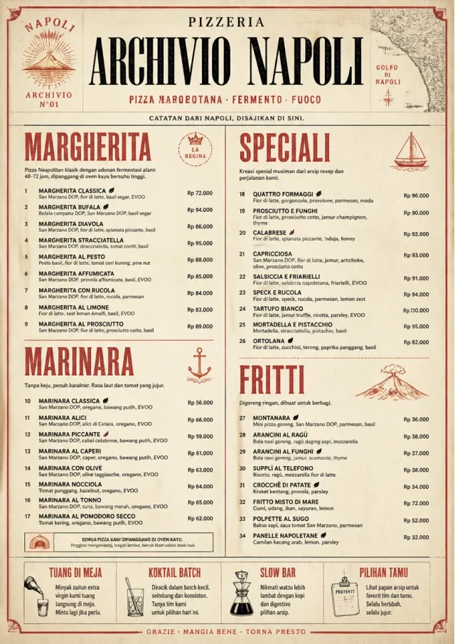 Neapolitan Archive pizza-menu menu template preview