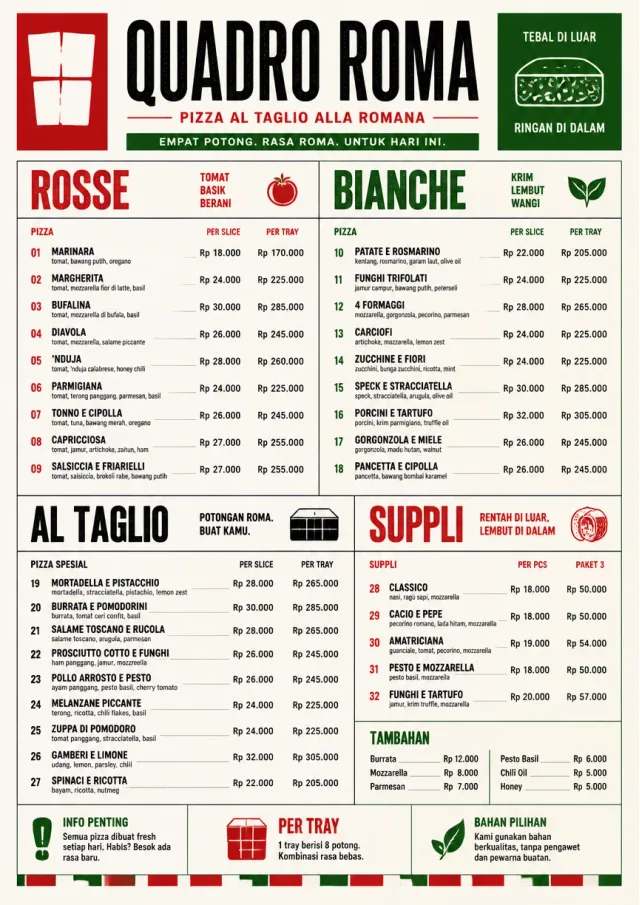 Roman Al Taglio pizza-menu menu template preview