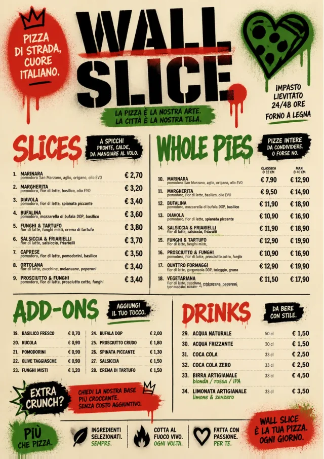 Street Art Bold pizza-menu menu template preview