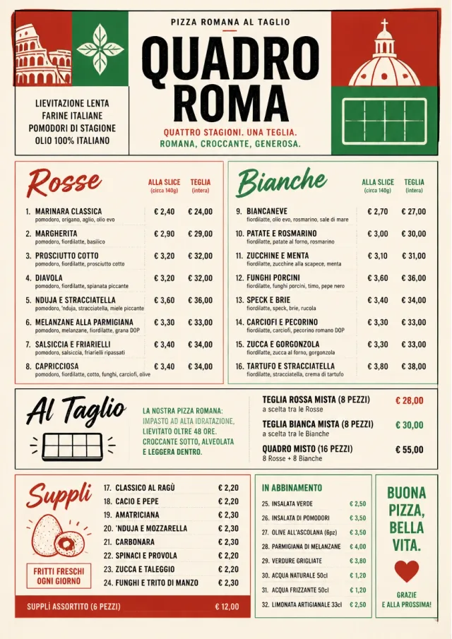 Roman Al Taglio pizza-menu menu template preview