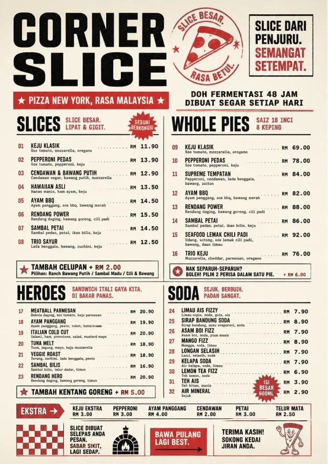 Brooklyn Slice Shop pizza-menu menu template preview