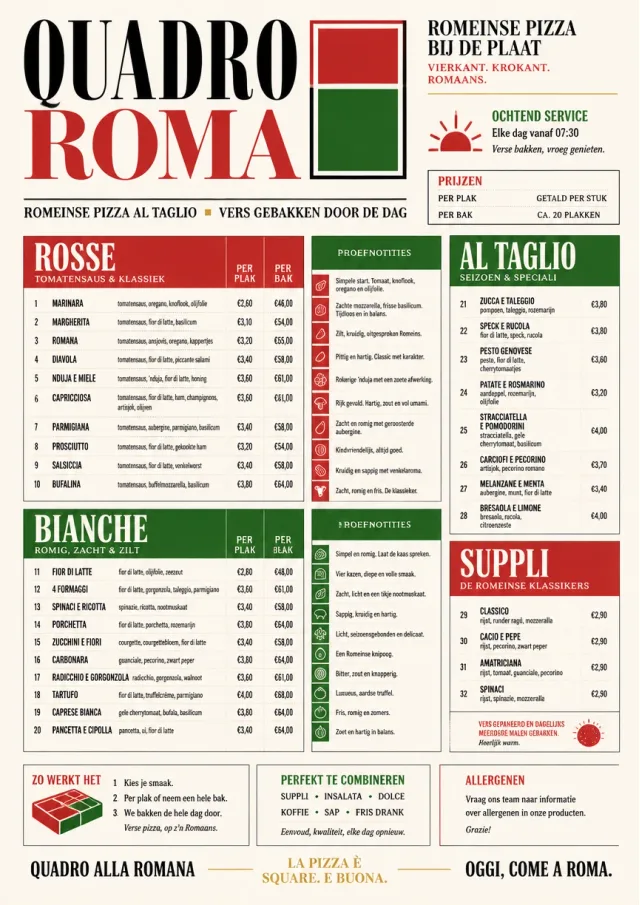 Roman Al Taglio pizza-menu menu template preview