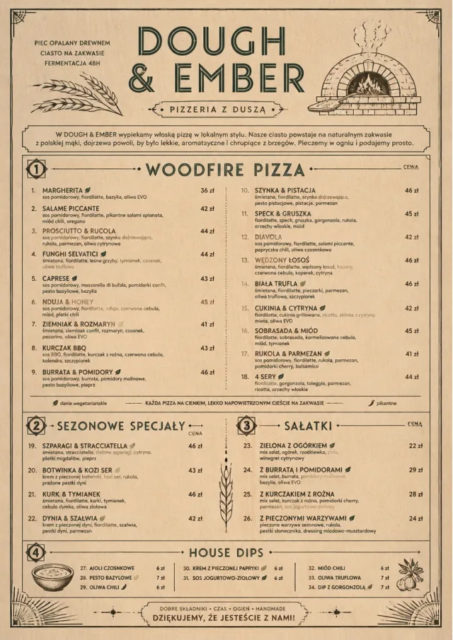 Craft Artisan pizza-menu menu template preview