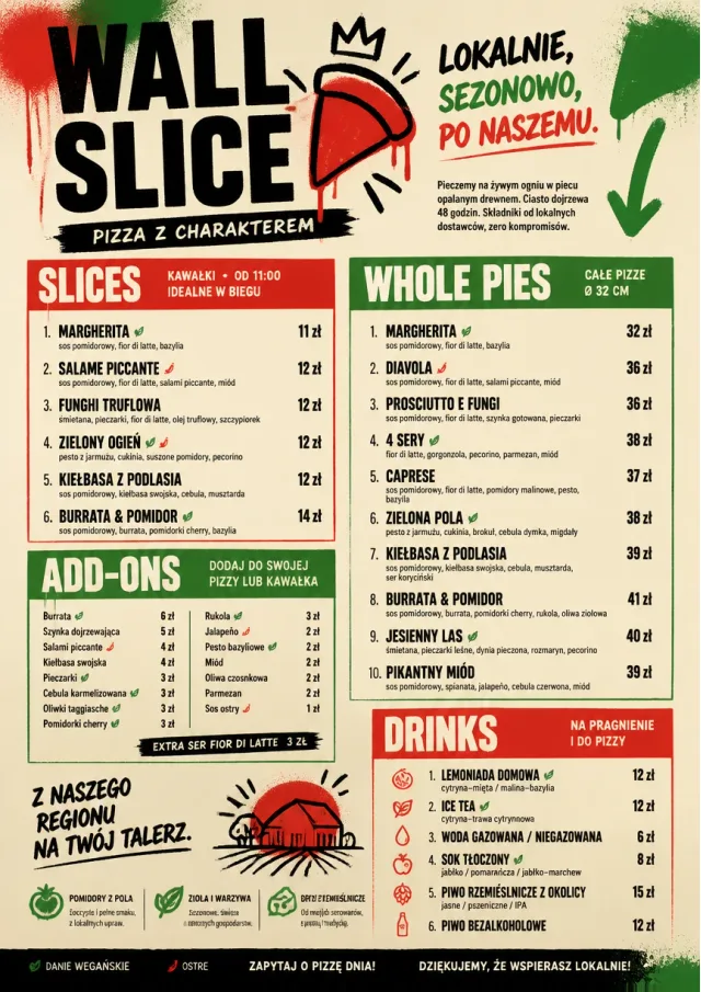 Street Art Bold pizza-menu menu template preview