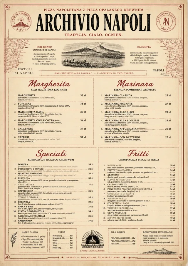 Neapolitan Archive pizza-menu menu template preview