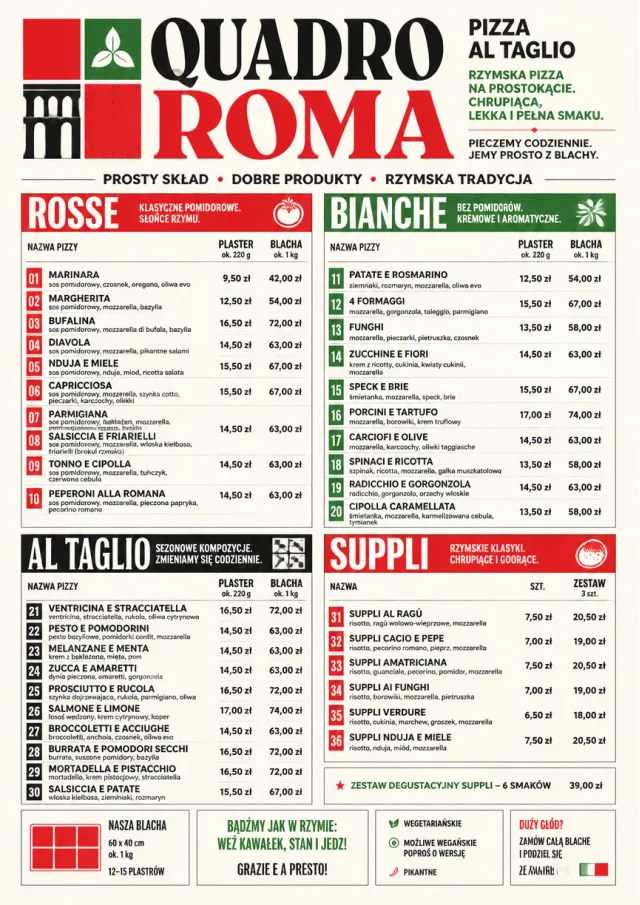Roman Al Taglio pizza-menu menu template preview