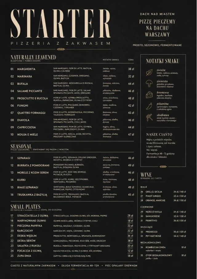 Sourdough Minimal pizza-menu menu template preview