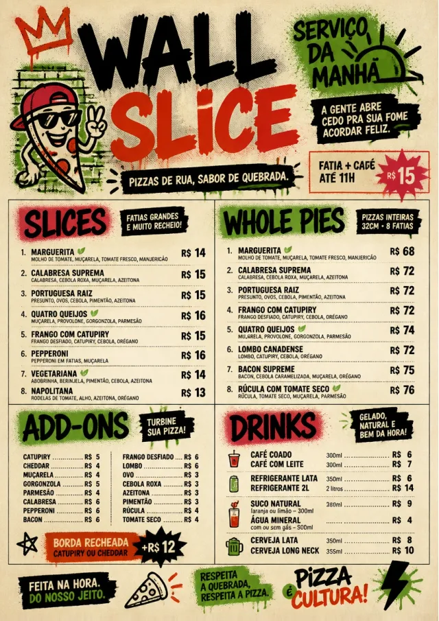 Street Art Bold pizza-menu menu template preview