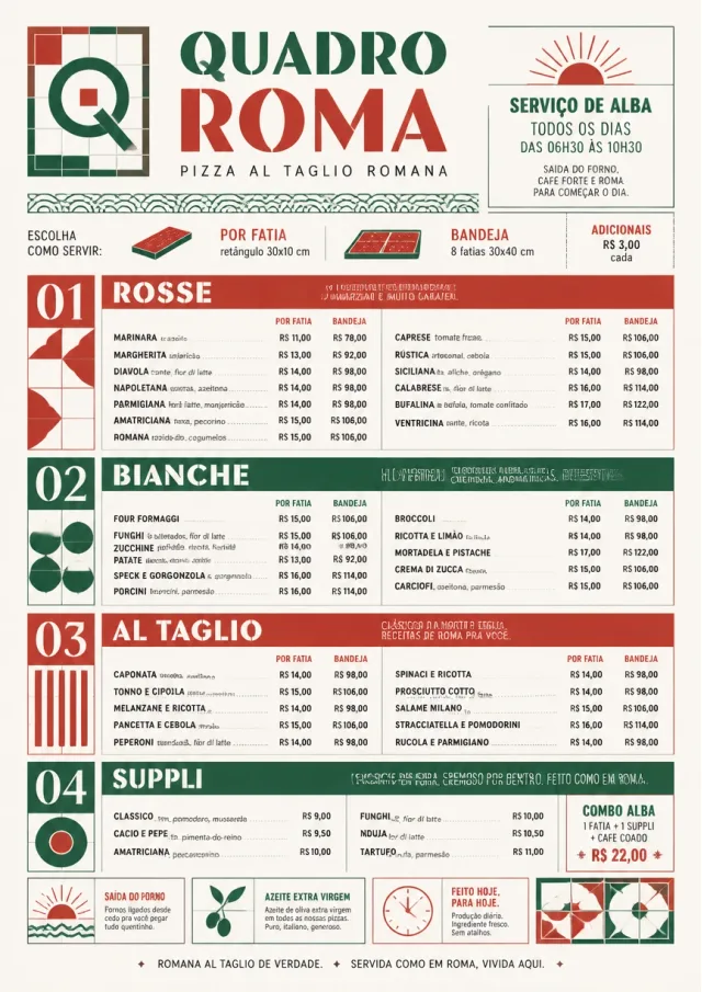 Roman Al Taglio pizza-menu menu template preview