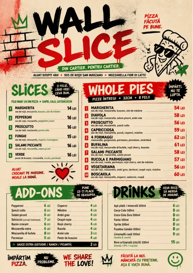Street Art Bold pizza-menu menu template preview