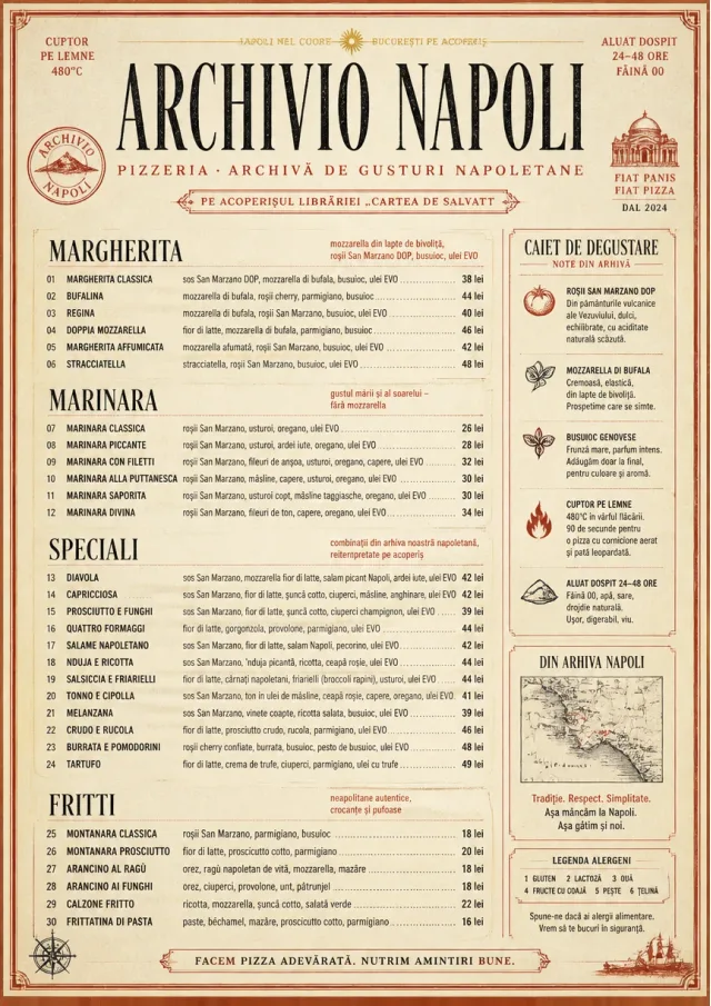 Neapolitan Archive pizza-menu menu template preview