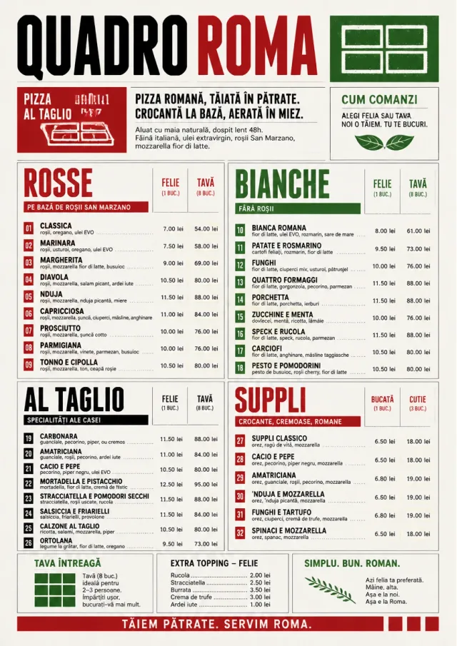 Roman Al Taglio pizza-menu menu template preview