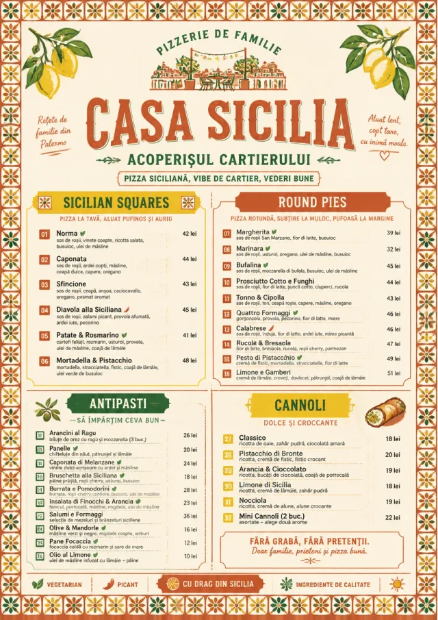 Sicilian Family Table pizza-menu menu template preview