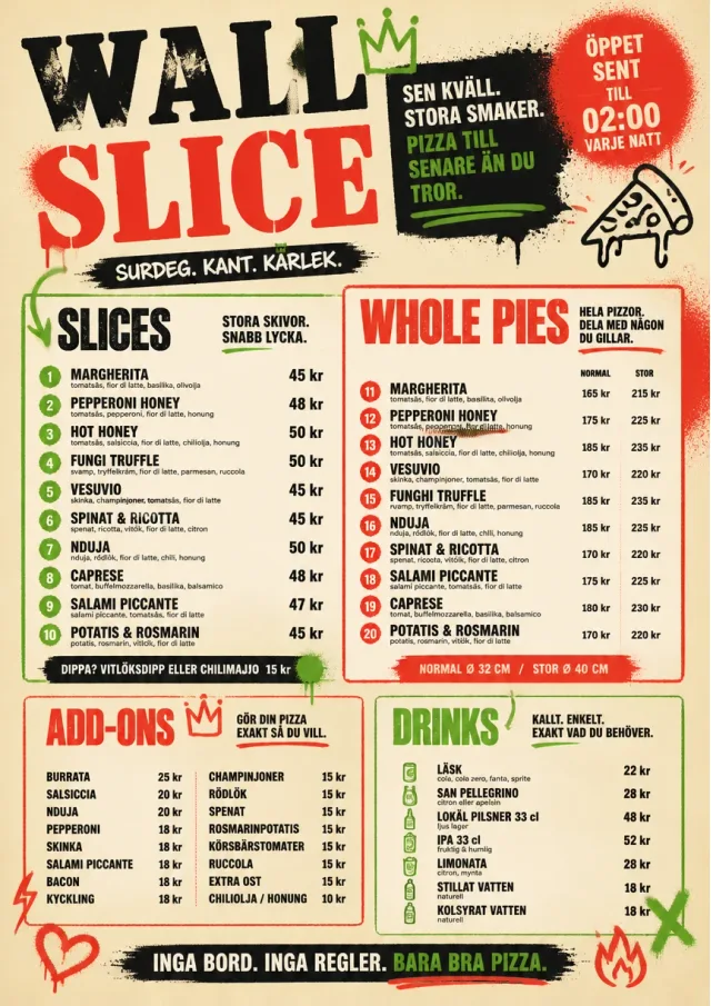 Street Art Bold pizza-menu menu template preview