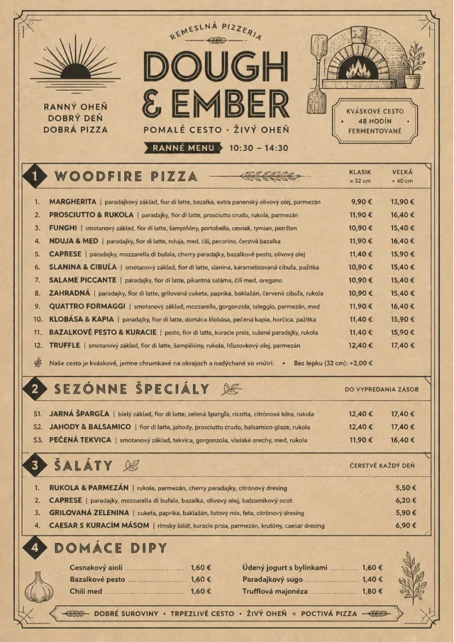 Craft Artisan pizza-menu menu template preview