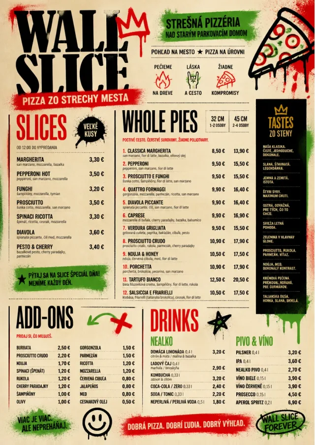 Street Art Bold pizza-menu menu template preview
