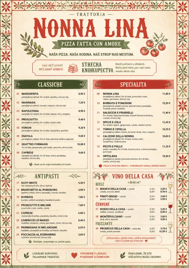 Rustic Trattoria pizza-menu menu template preview