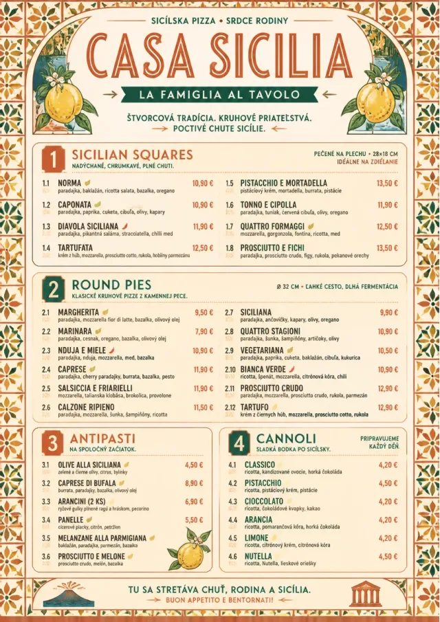 Sicilian Family Table pizza-menu menu template preview