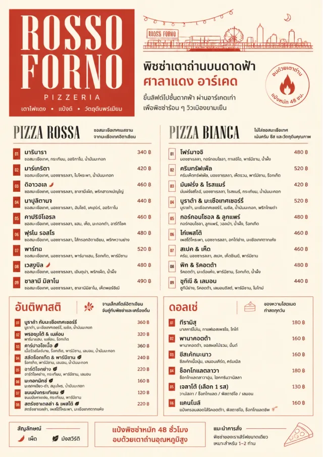 Milanese Modern pizza-menu menu template preview