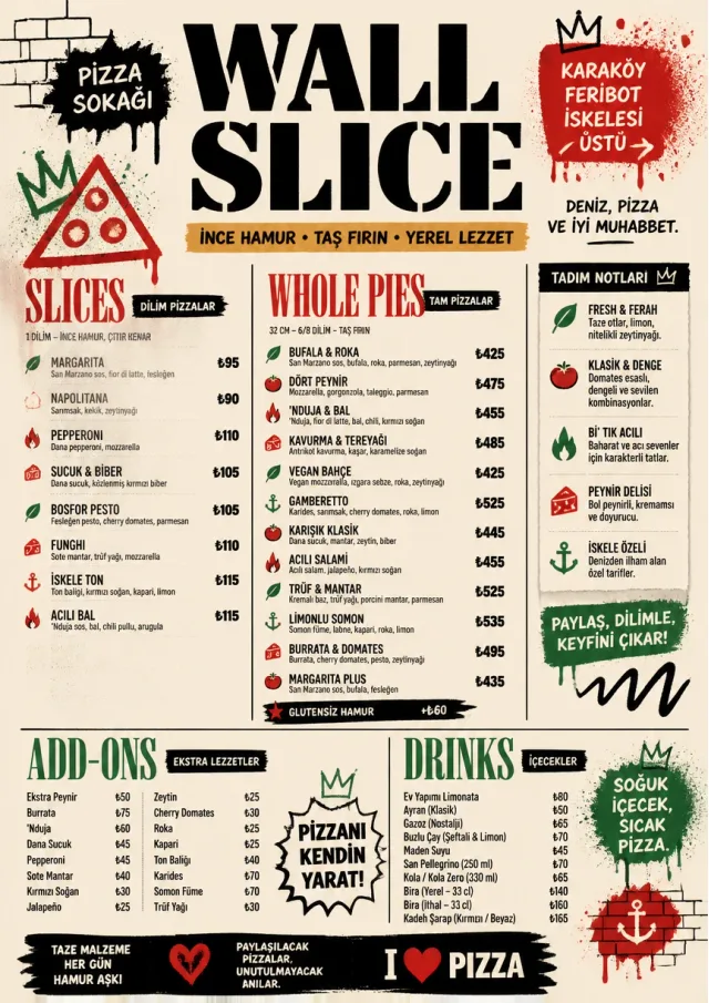 Street Art Bold pizza-menu menu template preview