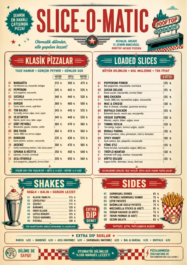 American Diner Retro pizza-menu menu template preview